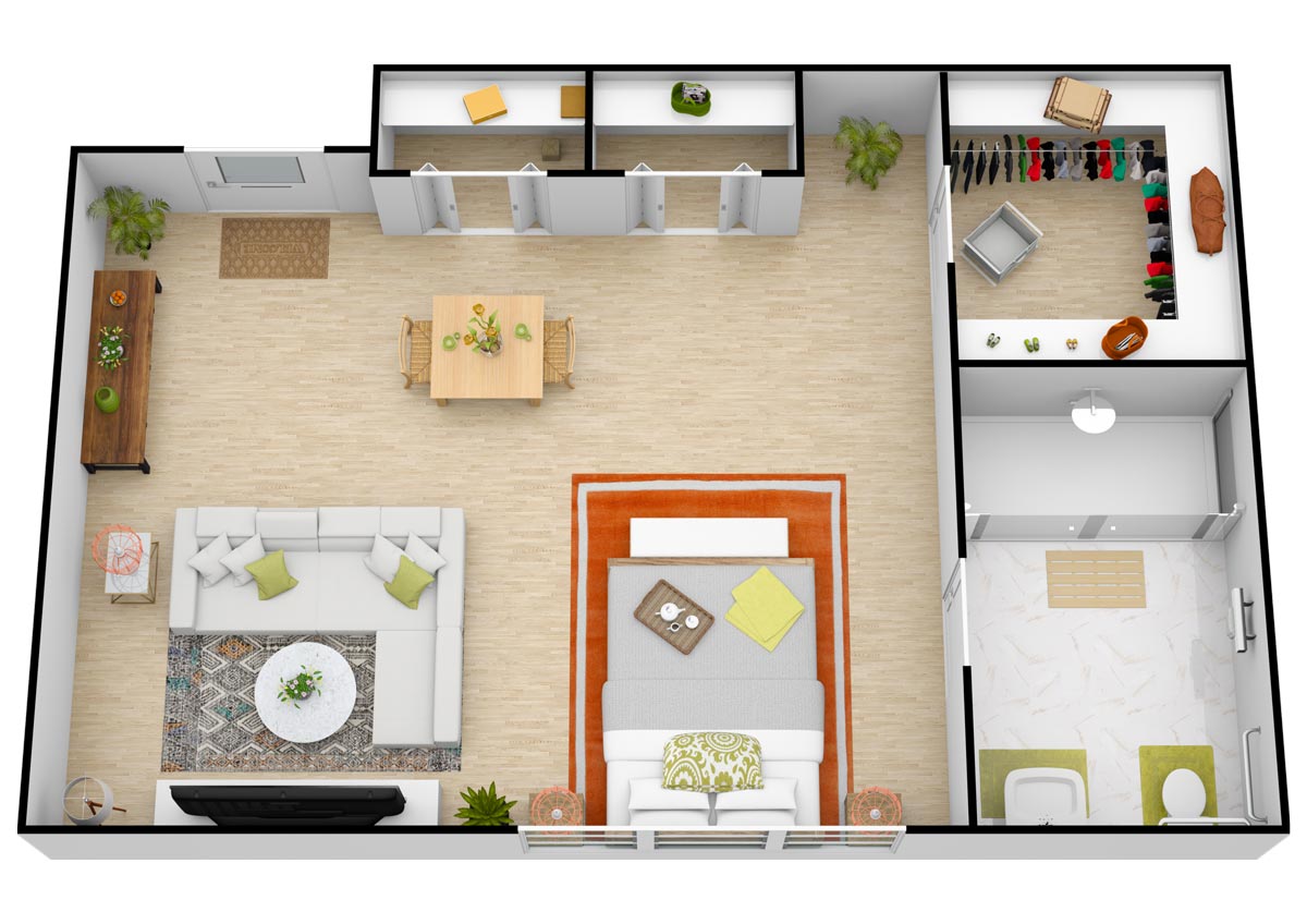 Courtyard Deluxe Studio floor plan