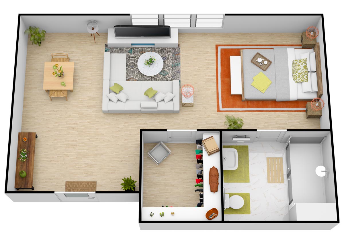 Courtyard Studio floor plan