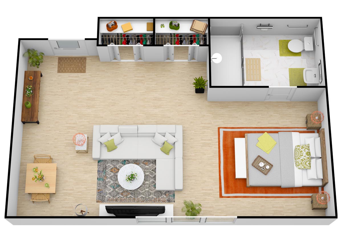 Deluxe Studio floor plan